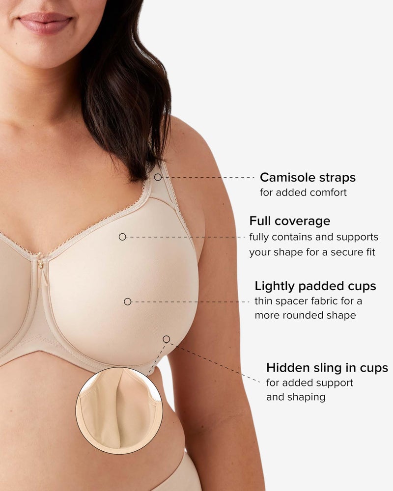 Wacoal Women's Basic Beauty Lightly Padded Underwire Full Coverage T-Shirt Bra, 853192, Naturally Nude, 44DD - Image 2
